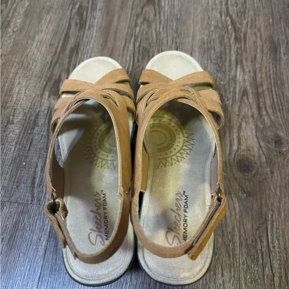 Women's Sketchers Chestnut Parallel Love Song Wedge Sandals Size 10 Like New - Picture 6 of 10